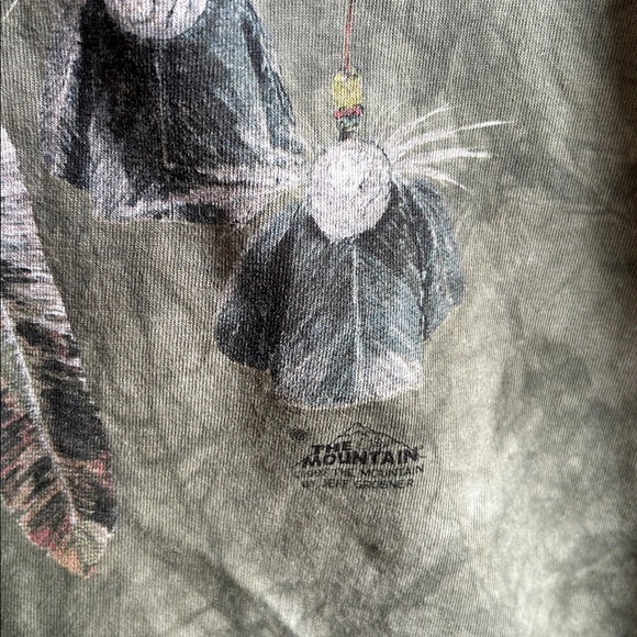The mountain green tie-dye Boho western peace native tee shirt XL cotton feather - Picture 5 of 11
